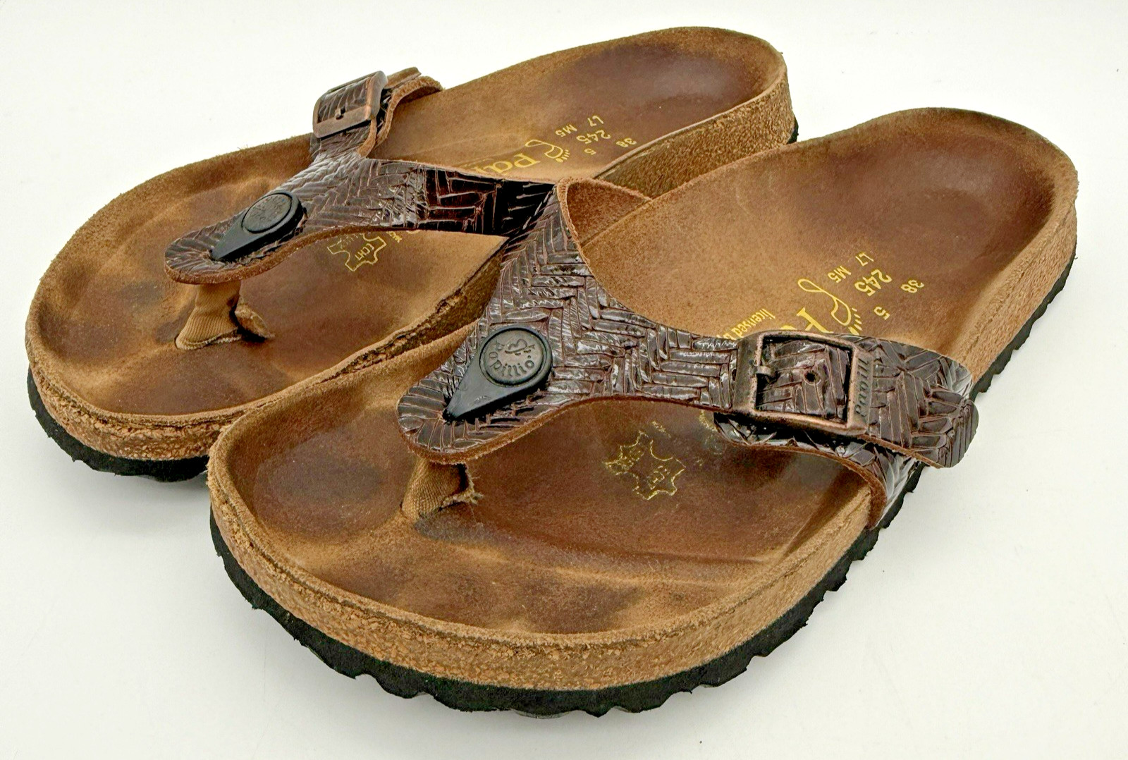 Birkenstock Papillio Gizeh Snake Birko-Flor Sandals Womens 38 US 7 Reg
