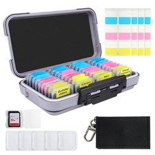 36-Slot SD Card Holder, Memory Card Case with ABS Shell for Camera