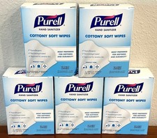 Purell Hand Sanitizer Cottony Soft Wipes 5 Box of 24 Packs Individually Wrapped
