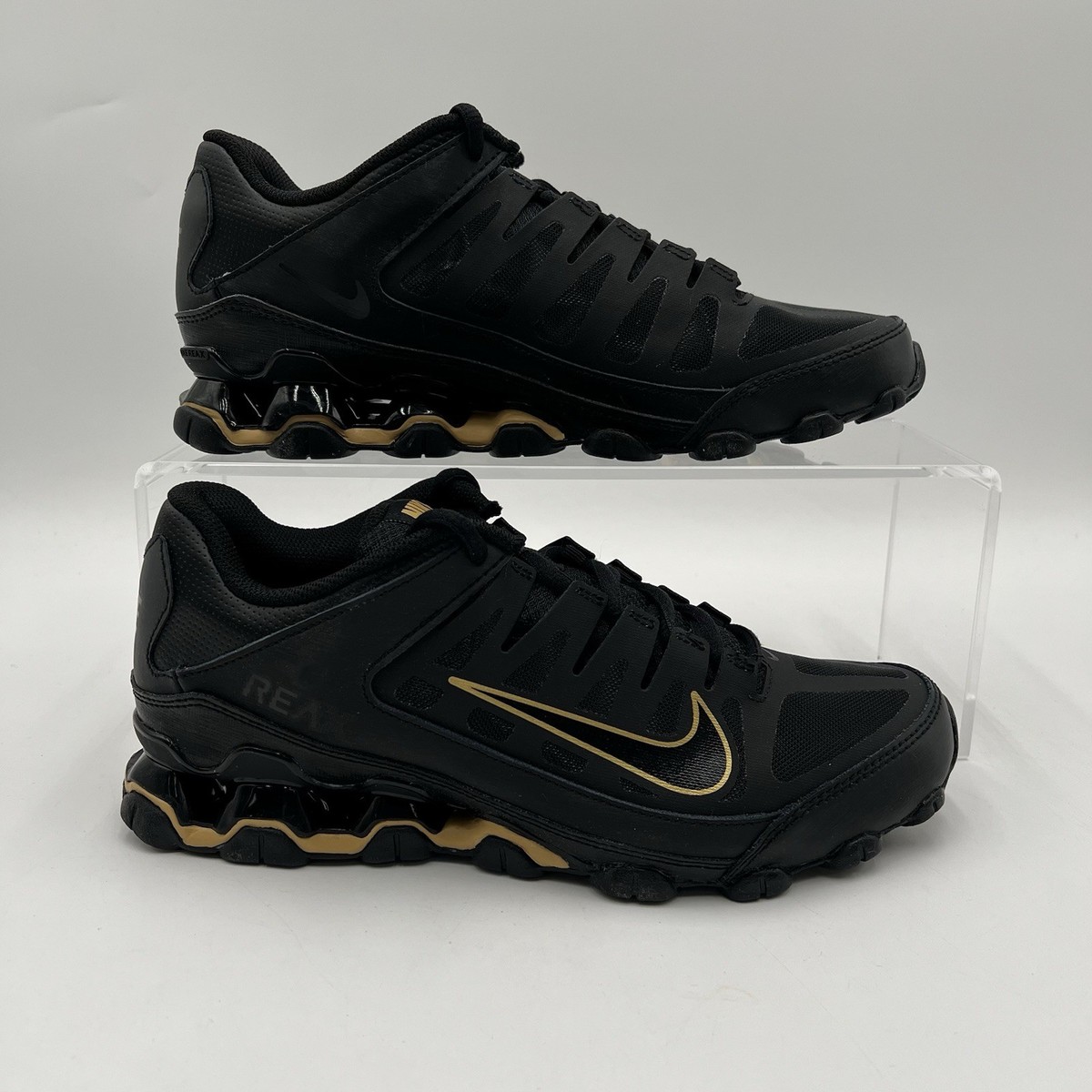 Size 7 - Nike Reax 8 TR Mesh Black Metallic Gold for sale