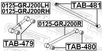 Für FEBEST TAB-480 BUSHING, REAR TRAILING ARM