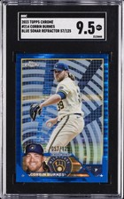 2023 TOPPS CHROME BLUE SONAR REFRACTOR #214 CORBIN BURNES /125 SGC 9.5