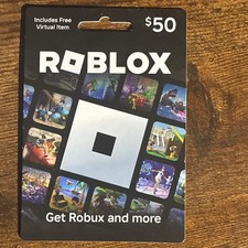 Roblox 50 Robux Prepaid Gaming Card w/ Free Virtual Item, Multi-Platform