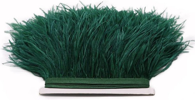2 Yards Soft & Natural Ostrich Feathers Fringe Trims Ribbon Used for Dress, Sewi