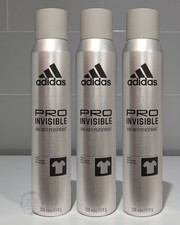 3 x Adidas Pro Invisible Anti Perspirant Deodorant Spray 200 ml Lot of 3 