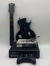 Xbox 360 S Console Guitar Hero Rock Band Bundle Guitar Controller 3 Games Tested