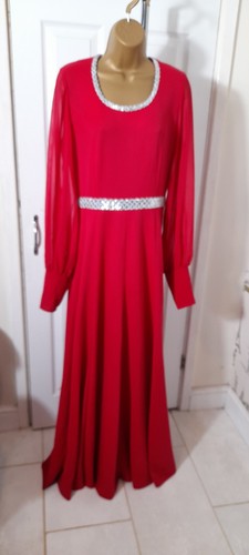 Vintage Berkertex langes Abendkleid, Größe 12 Made in England Ascot Rivals - Bild 1 von 16