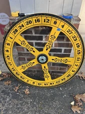 Vtg Antique Wood Carnival Gambling Roulette Wheel Game Deco Folk Art Circus Sign