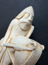 Vintage Faux Ivory Resin Isle of Lewis Chessmen Chess Knight Antique Replica