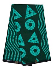 African Fabric/ Ankara - Shades of Green 'Odaan Rhythm', Per Yard or Wholesale