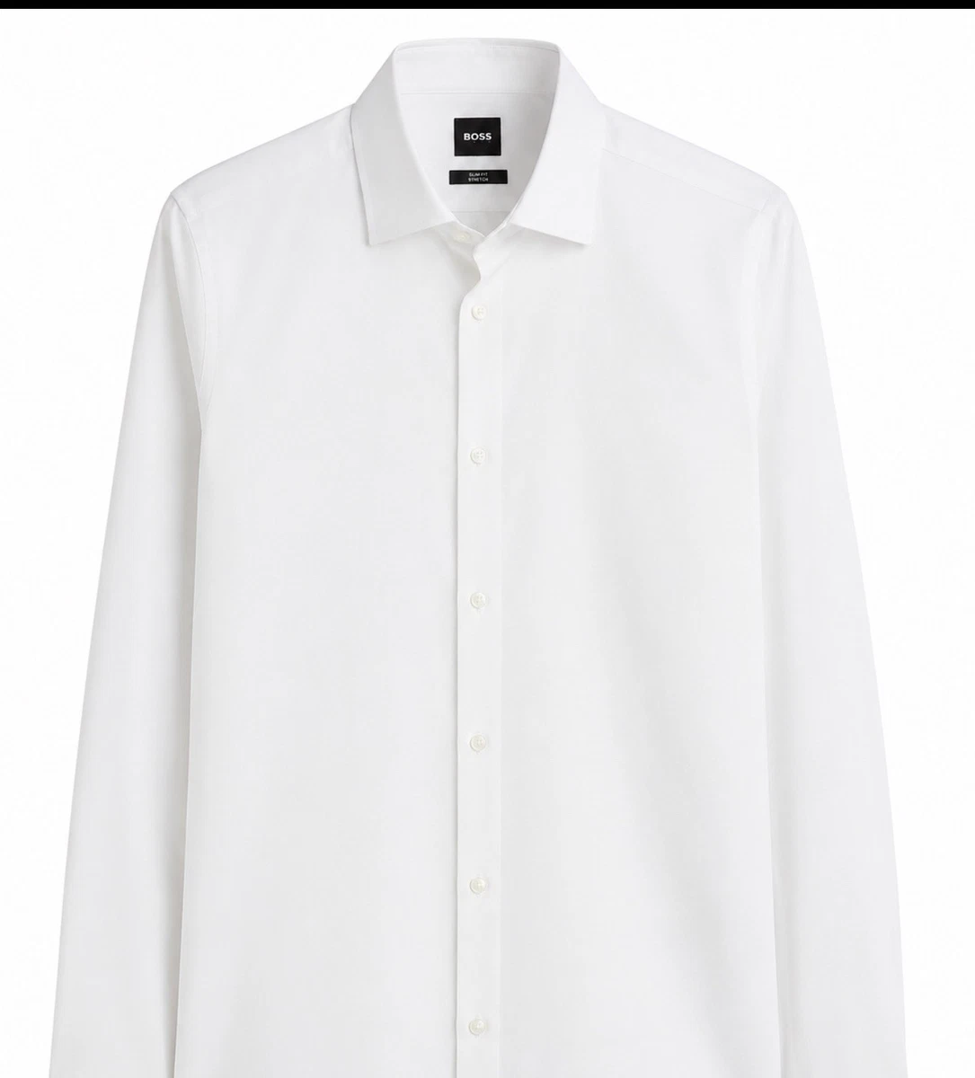 hugo boss white dress shirt sale Hugo Boss Red Label Men's White Valerio Solid Modern Fit Dress Shirt