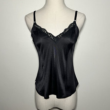 Vintage Sweet Nothings Maidenform Black Lace Cami Size 36 Made in USA
