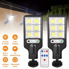 2PCS Outdoor Solar Wall Light LED Motion Sensor Bright Flood Street Lamp 3 Modes