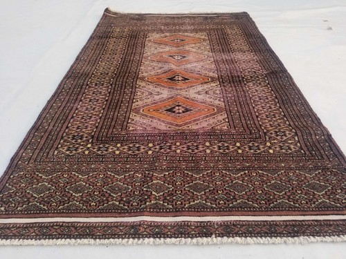 Vintage Distressed Traditional Hand Made Pakistani Oriental Wool Rug 131x77cm