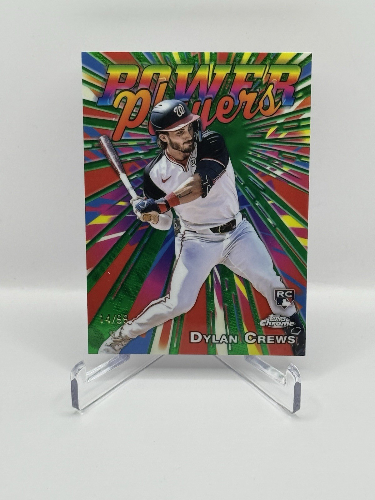 2025 Topps Chrome Power Players Green Refractor Dylan Crews 14/99 - Nationals