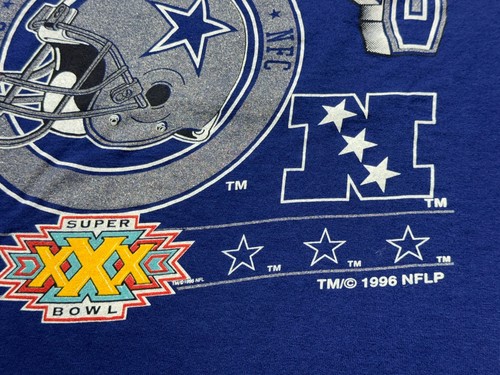Vintage Dallas Cowboys 1996 Shirt Super Bowl XXX NFC Champions USA FOTL Sz XL - Picture 6 of 15
