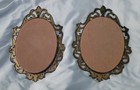Pair of Vintage Oval Framed Floral Picture w Convex Bubble Glass Made in Italy — photo 2