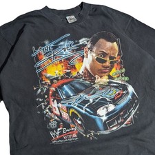      RARE VTG 1999 Dwayne 'The Rock' Johnson WWF Racing Attitude XL T Shirt