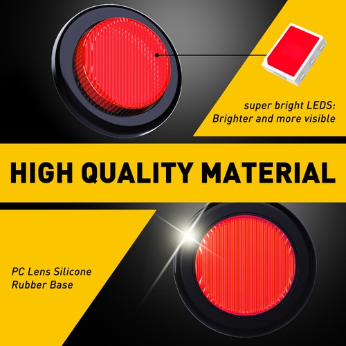 10/20PCS Smoked Round Side Marker lights 2"LED Bullet Light Truck Trailer USA - Picture 12 of 21