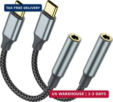 TIPSEAN USB C to 3.5mm Headphone Jack Adapter 2 Pack , USB-C to Aux Audio Dongle
