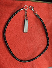 Black Braided Vinyl Pocket Watch Lanyard With...