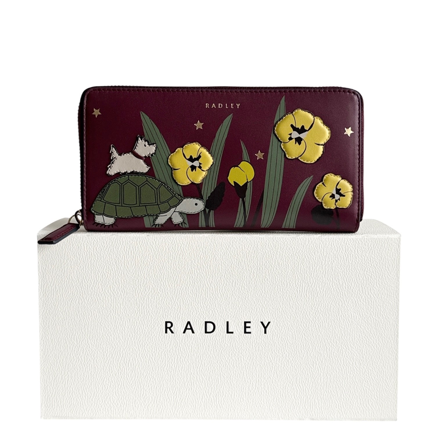 RADLEY Purse Dark Cherry Leather Large Coin Card Wallet Boxed -Midnight Wanderer