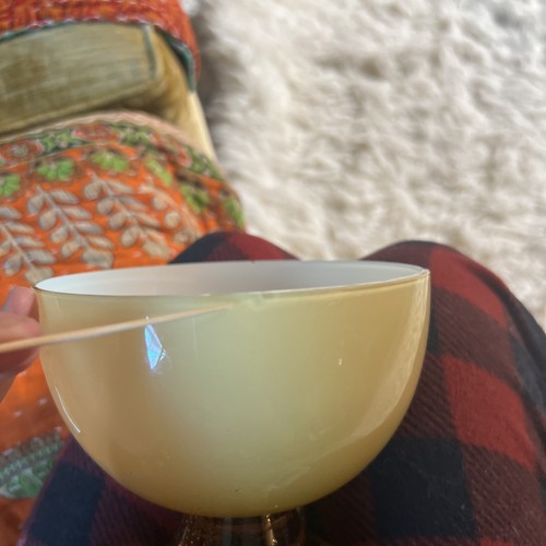 Empoli Glass MCM Butterscotch Pedestal Candy Dish w/Lid 1960’s - Picture 10 of 23