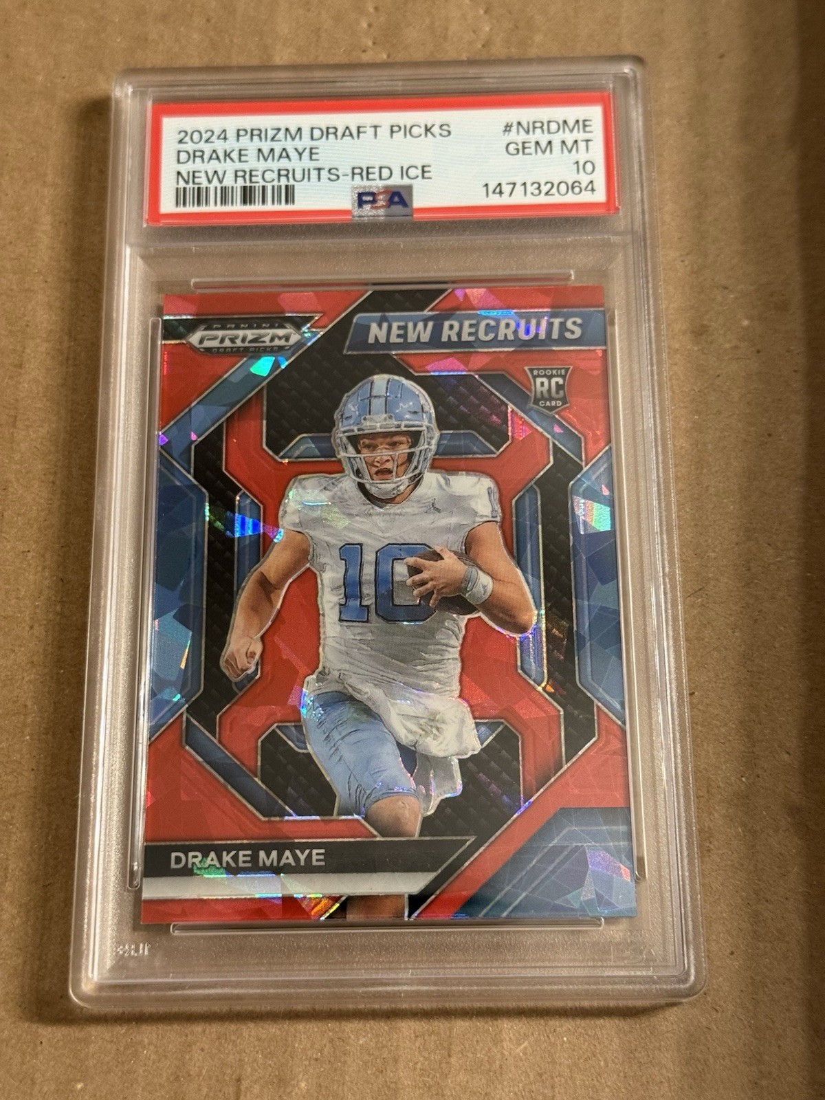 Drake Maye Panini Prizm Draft Picks New Recruits #NRDME Red Ice