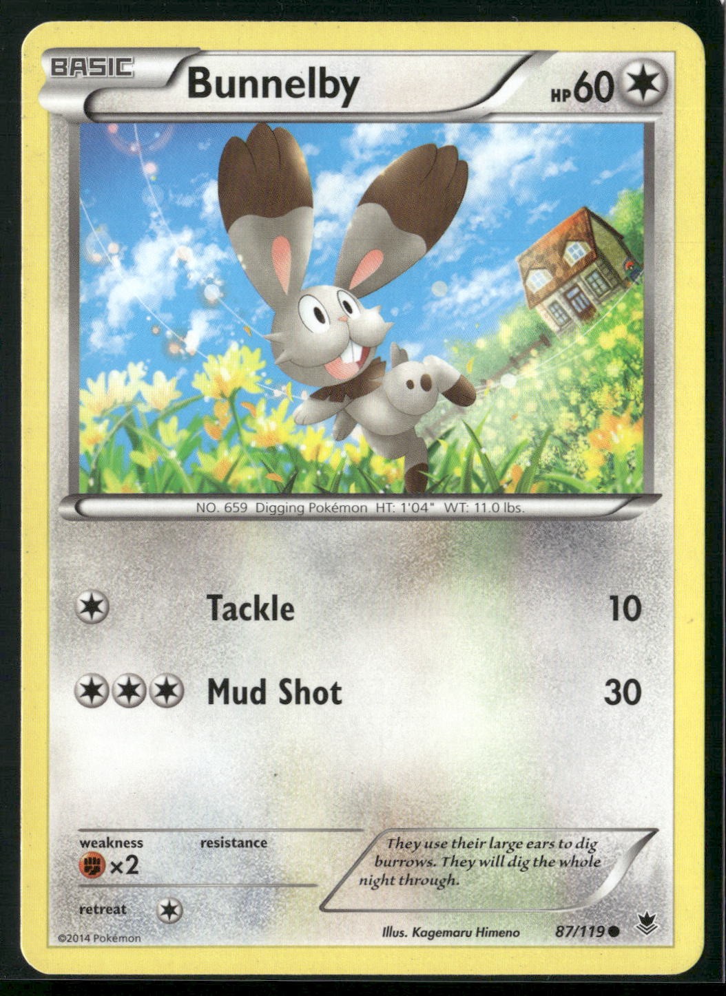Bunnelby 87/119 XY - Phantom Forces LP Pokemon