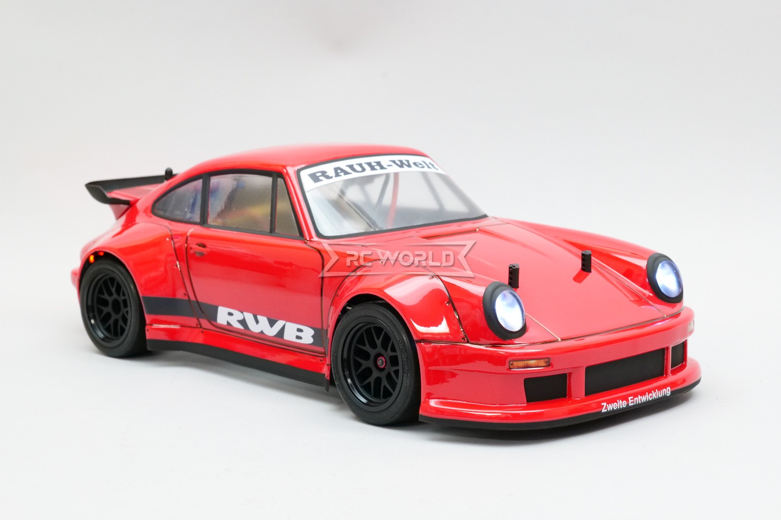 RC 1/10 PORSCHE 930 TURBO RWB Brushless AWD Street Car w/ LED 40MPH -RTR- *RED*