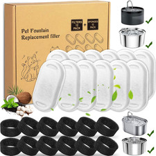 Filtri Fontanella per Gatti,12 Pezzi Filtro + 12 Pezzi Di Spugna, Filtro Di Rica
