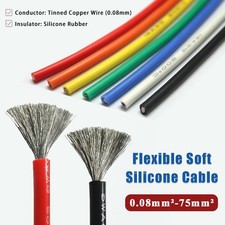 Flexible Soft Silicone Wire Cable Tinned Copper Wire 0.08mm -75mm Multicolor