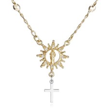Cross Necklace for Women,14K Gold Plated Dainty Sun God Necklaces Trendy Pers...