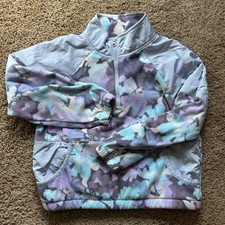 Oshkosh B'gosh Girls 10 Floral Fleece 1/2 Zip Pullover Purple Cozy Winter School