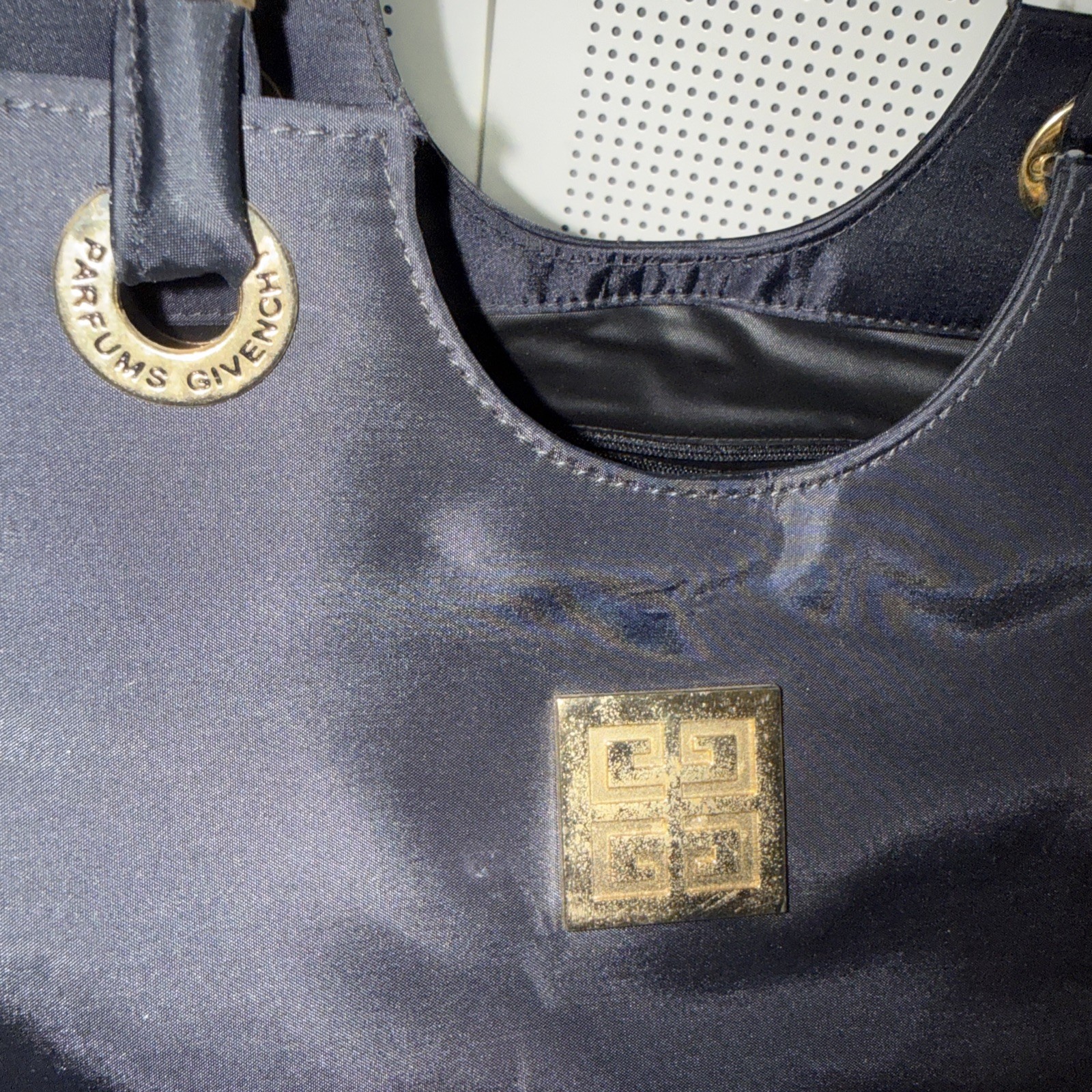 Givenchy Parfums Black Nylon Tote Bag w Gold Signature Logo Accents  thumbnail 3