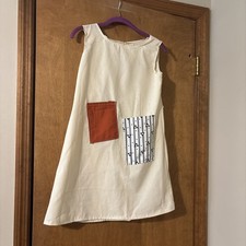 Orphan Annie dress/Costume for Plays. Sz 8 w/pkts  patches Homemade. Yr