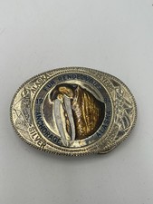 Vintage 1984 Alaska Fur Rendezvous 25 Years Anchorage Belt Buckle Walrus