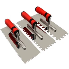 Tile Tools Stainless Steel Square Notched Trowel Set 3 Pc (notch Size: 5/32 & 5/
