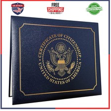 US Citizenship Certificate Holder Padded Naturalization Document Cover Gold Seal