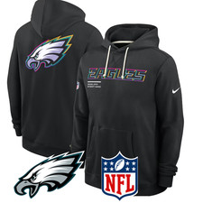 Philadelphia Eagles Black Men  s 2025 NFL Crucial Catch Sideline Dri-FIT Hoodie