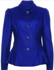 Ted Baker Bracti Bright Blue Peplum Detail Jacket Size 0 US 2 RT 425