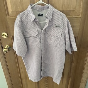 MEN’S HABIT FISHING OUTDOORS VENTED 40+ SOLAR FACTOR BUTTON DOWN SHORT SLEEVE M