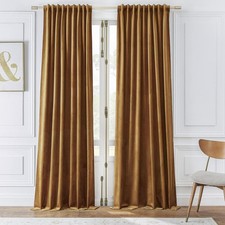 Velvet Curtains 72 inches - Gold Brown Backdrop Curtains for Holiday Party De...