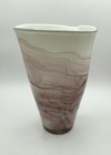 Vtg Krosno Jozefina-Style Aubergine White Avventurina Art Glass 12" Vase — photo 5
