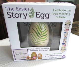 The Easter Story Egg With Resurrection Storybook & Hand Painted Nesting Eggs