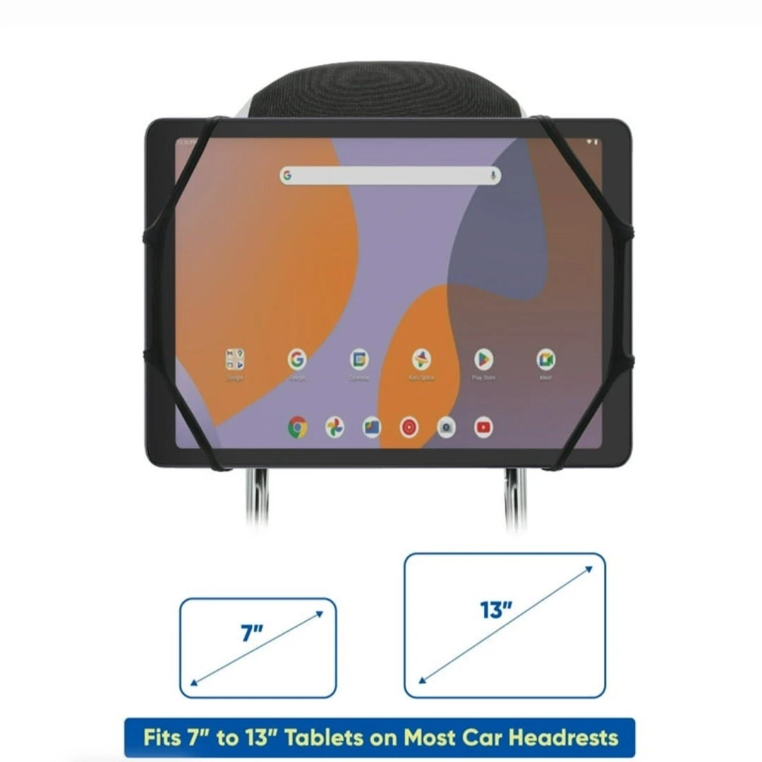 Universal Car Headrest Mount Holder with Adjustable Holding Net Black