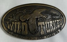 Vintage 1974 Wild Turkey Austin Nichols Bergamot Brass Works Belt Buckle