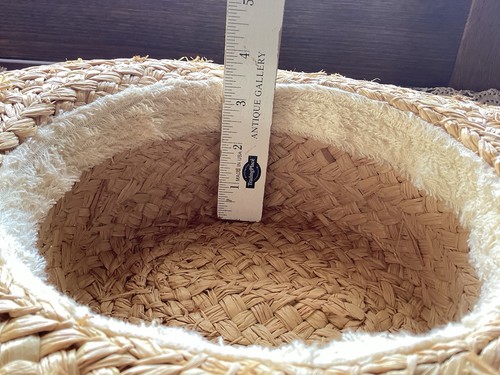 Vintage His & Hers Straw Hats Boater His Switzerland Hers Black Ribbon Unmarked - Picture 19 of 19