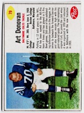 1962 Post Cereal #79 Art Donovan