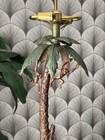 Vintage Frederick Cooper Tropical Tiki Jungle Palm Tree Monkey Metal Table Lamp — photo 3